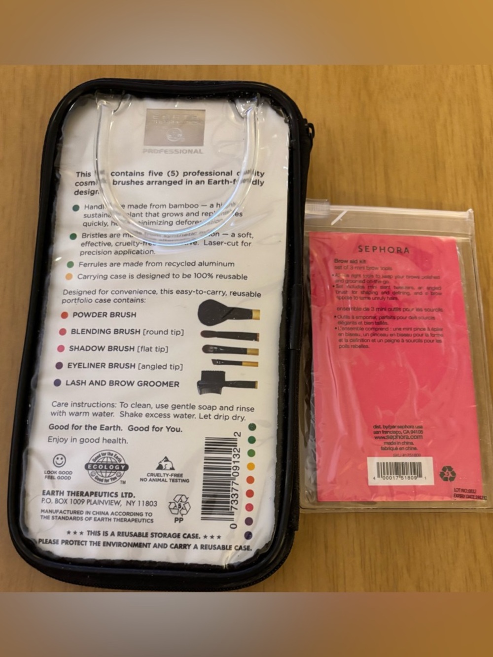 Cosmetic Bag-Eyebrow Kit-Makeup Brushes & Covers-Back Scrubber-Mini Sewing Kit. - Picture 11 of 16